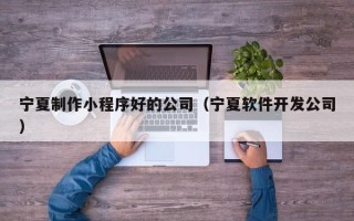 郴州宁夏制作小程序好的公司（宁夏软件开发公司）